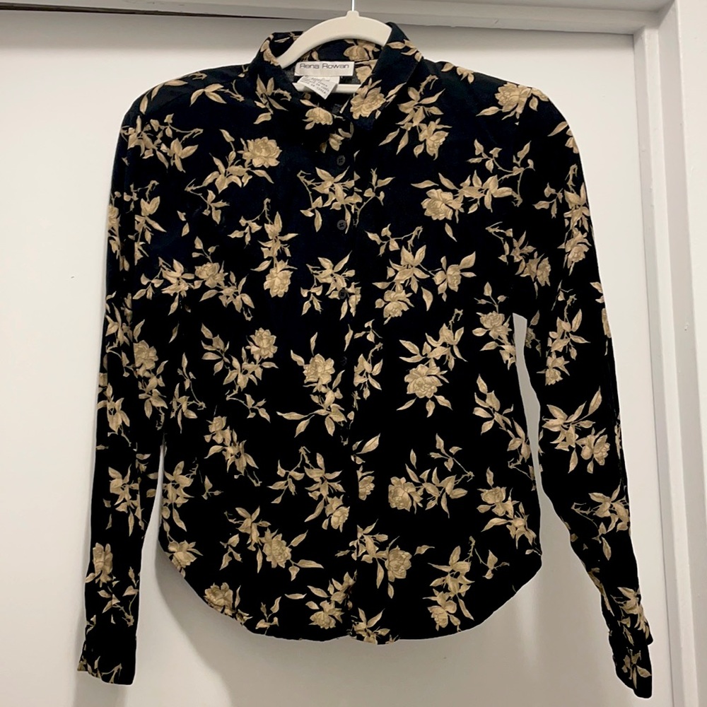 Flower button down shirt